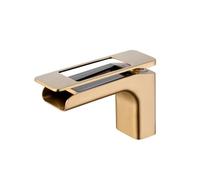Rubinetto del bagno, Rubinetto da bagno a cascata, miscelatore per lavabo con display a LED luce di rilevamento della temperatura a 3 colori, calda e fredda(Gold)