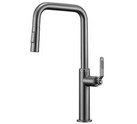 Rubinetto del kiten con spruzzatore a tiro verso il basso, rubinetto per lavandino kiten ad arco ad alto contenuto di ottone solido con spruzzatore a 2 modalità, manico a manico a manico caldo e