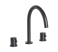 Rubinetto del lavabo del bagno Miscelatore in ottone nero a due maniglie Accesso