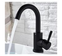 Rubinetto del lavandino da bagno nero opaco, miscelatore d'acqua calda e fredda in acciaio inossidabile, compatibile con il bacino, design moderno durevole per l'aggiornamento della casa e