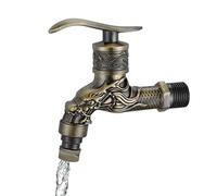 Rubinetto del lavandino del drago | Rubinetto da giardino vintage per esterni | Rubinetto a parete intagliato artigianale per lavanderia Bagno Lavatrice Rubinetto acqua Rubinetto singolo freddo Maodom