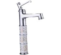 Rubinetto del Lavello Rubinetti Oro Pieno Rame Bacino Caldo E Freddo Lavabo Rubinetto Lavabo Domestico Lavabo Alza Il Lavabo sopra Il Rubinetto del Lavabo, Chrome-Plated 3 Sections