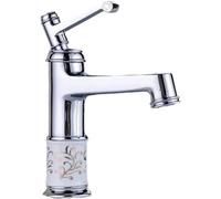 Rubinetto del Lavello Rubinetti Oro Pieno Rame Bacino Caldo E Freddo Lavabo Rubinetto Lavabo Domestico Lavabo Alza Il Lavabo sopra Il Rubinetto del Lavabo, Chrome Plated 1 Section