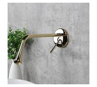 Rubinetto del Rubinetto a Leva Singola Rotazione Moder Mixer in Ottone Mobile per lavello per lavabo per Bagno a Parete Oro Oro Chiaro (Oro Chiaro)