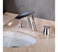 Rubinetto del rubinetto spazzolato per bagno in oro spazzolato 3 buche mixer a bacino oro rosa diffuso TACCA CHE CASCA CASA CHE NUOVO (Oro rosa) LWX
