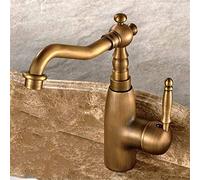 Rubinetto della Cucina Miscelatore Acqua Calda E Fredda A Snodo Pieno in Rame Rubinetto Lavello da Cucina Maniglia Singola con Aeratore Girevole, Soldi Antichi Antichi