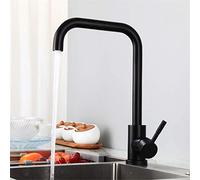 Rubinetto Della Cucina Miscelatore Acqua Calda E Fredda Rubinetto Del Lavello Della Cucina Rondella Universale Calda E Fredda Rubinetto Rotante In Acciaio Inossidabile 304 Maniglia Singola Nera,Nero 7
