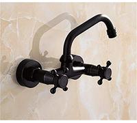 Rubinetto della Cucina Rubinetti dell'Acqua Miscelatore a Parete con Doppia Maniglia Miscelatore Acqua Calda e Fredda Doppia Quella del Rubinetto del lavello della Cucina a Foro Singolo