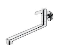 Rubinetto dell'acqua fredda per lavello Rubinetto in ottone a parete 1/2 pollici finitura cromata 30 cm Miscelatore per lavabo da bagno Facile da installare Design moderno Opzione acqua calda e fredda