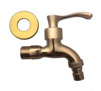 Rubinetto dell'acqua in bronzo con finitura anticata, beccuccio a parete per decorazione esterna con tubo di ingresso standard, compatibilità per esterni/patio (bronzo rosso)