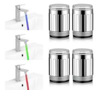 Acqua Rubinetto LED Colorato,4 PC LED Water Faucet 3 Colori,Led Faucet Temperature Sensor,Colore LED Controllo Della Temperatura Rubinetto Per Ristoranti,Case