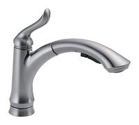 Rubinetto Delta Linden Monocomando Lavello Della Cucina Rubinetto Con Spruzzatore Tirare, Artico In Acciaio Inox 4353-AR-DST
