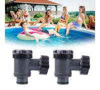 Rubinetto di chiusura per piscina da 38 mm, per accessori per piscina Intex e Bestway, valvola di ingresso dell'acqua, valvola a pistone, raccordi per piscina, pezzi di ricambio per piscine fuori