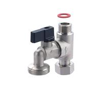 Rubinetto di derivazione per lavatrice in ottone | Femmina dado libero 3/8 - maschio 3/8 | Installazione facile e sicura | Ideale per impianti domestici | Resistente e durevole | QUICK PLOMBERIE