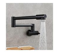 Rubinetto di riempimento pentola for montaggio a parete, da cucina allungabile pieghevole in ottone Doppio giunto Braccio oscillante Rubinetti acqua fredda monocomando,Chrome(Orb)