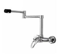 Rubinetto di riempimento pentola, rubinetto da cucina in ottone nel muro, miscelatore for acqua calda e fredda a doppio foro con maniglia singola, for lavello bracci oscillanti a snodo