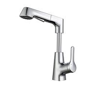 Rubinetto di sollevamento a trazione grigio rubinetto calda e tappatrice fredda del bagno rame il lavandino ronzio,Controllo preciso(1,Brass)