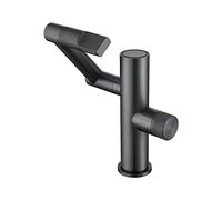 Rubinetto, Display digitale intelligente moderno PORTATO Rubinetto del bacino con due bracci rotabili a 360 ° RUSEUCETTO CUSCINE BLANCO NERO
