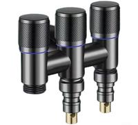 Rubinetto Distributore Acciaio 1 A 3 Con Auto Stop (Grigio) | 1-to-3 design, funzionamento simultaneo, nessuna interferenza, alloggiamento in acciaio robusto, durevole