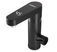 Rubinetto dlettrico, miscelatore elettrico caldo e freddo con display digitale, rubinetto da 3300 W con scaldabagno istantaneo Rubinetto elettrico per lavandino (nero)
