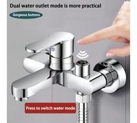 Rubinetto doccia classico in lega di zinco - Valvola miscelatrice per acqua calda e fredda, manopola per cambiare la modalità di flusso dell'acqua, montato a parete con tre vie per il bagno PulsanteLe