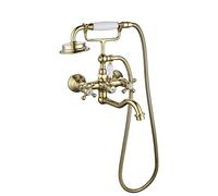 Rubinetto doccia, con doccia a forma di telefono, miscelatore for acqua calda e fredda, oro(Gold)