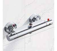 Rubinetto doccia con termostato, 2 prese, miscelatore doccia, rubinetto superiore 3/4 "BSP (26,4 mm) + inferiore 1/2"BSP (21 mm), in ottone, protezione contro scottature, termostato per doccia
