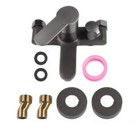 Rubinetto doccia cromato da parete con soffione doccia portatile, set miscelatore per vasca da bagno, struttura in ottone, piedini curvi regolabili per bagno, cucina, camera da letto Li (rubinetto