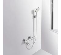 Rubinetto Doccia da Muro con Asta Fissa Cromata Rubinetto Vasca da Bagno a Parete Sollevabile Set Rubinetti Bagno in Ottone,cromato