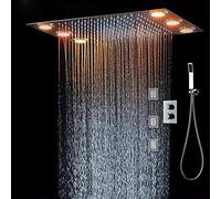 Rubinetto doccia in rame nascosto termostatico laterale soffione con luce LED Top Spray Set Doccia