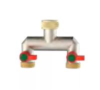 Rubinetto doppio da giardino Idro-Bric con due uscite 3/4"