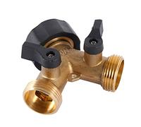Rubinetto Doppio Machine a Laver, Ripartitore Raccordo Rubinetto Tubo d'irrigazione a Y 2 vie per tubi di alimentazione 3/4", Rubinetto esterno Giardino Doppio in Ottone Robusto