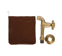 Rubinetto d'ottone d'annata, nastro d'ottone solido fissato al muro d'annata solido dell'acqua fredda per lo stagno di zazzera del lavandino di (Lungo)