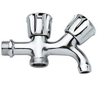 RUBINETTO DUE MANIGLIE ATTACCO LAVATRICE 1/2" x 3/4" DUPLEX DOPPIO ATTACCO PER LAVATRICE