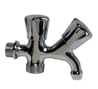 Rubinetto duplex cromato con attacco lavatrice 1/2" (004389)