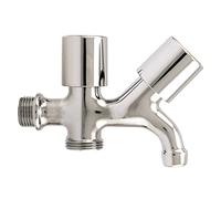 RUBINETTO IN OTTONE CROMATO CON ATTACCO LAVATRICE LAVASTOVIGLIE ATTACCO 1/2 - 3/