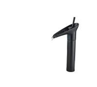 Rubinetto Elettrico Acqua Calda Rubinetto for lavabo in rame, stile antico, cascata, rubinetti for bagno, miscelatore caldo e freddo(Black long)