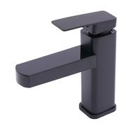 Rubinetto elettrico con indicatore di temperatura a LED, miscelatore lavabo, Bathroom Tap con design in acciaio inox, bobina in ceramica, rubinetto lavabo bianco nero G1/2 (nero)