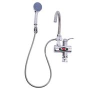 Rubinetto elettrico con scaldabagno 220 V, con doccia, acqua calda per bagno e cucina, girevole a 360°, con soffione doccia e indicatore di temperatura LCD, per cucina, bagno, camera da letto