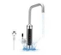Rubinetto elettrico con scaldabagno istantaneo, rubinetto elettrico in acciaio inox con indicatore di temperatura a LED, girevole a 360°, rubinetto con scaldabagno per la cucina