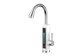 Rubinetto elettrico per riscaldamento, Temperatura Dello Scaldabagno Elettrico In Acciaio Inossidabile, Cucina Con Rubinetto Caldo Istantaneo Senza Serbatoio Display(Bianco)