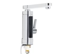 Rubinetto elettrico rapido da 3000 W, in acciaio inox, con indicatore di temperatura a LED, per acqua calda istantanea, girevole a 360°, con valvola in ceramica, IPX4, impermeabile, per bagno, cucina