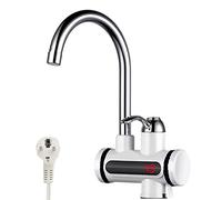 Rubinetto Elettrico Scalda Acqua Istantaneo 220V 3000W Scaldabagno da Cucina LED Rubinetto Elettrico in Acciaio Inox Scaldacqua Rotativo a 360° Rubinetto da Cucina