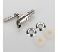 Rubinetto erogatore di bevande in acciaio inossidabile per succhi, vino e bevande fredde, ricambio per rubinetto filettato da 12 mm/16 mm, rubinetto a secchiello per succo argento lucido (12 mm)