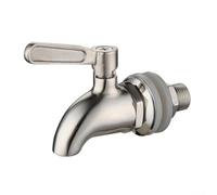 Rubinetto erogatore di bevande in acciaio inox per succhi, vino e bevande fredde, interfaccia filettata da 12 mm/16 mm, finitura argento lucido, facile (12 mm)