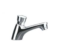 RUBINETTO EROGATORE LAVABO TEMPORIZZATO OTTONE CROMATO COLLO CIGNO (22589)
