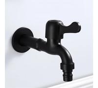 Rubinetto esterno for il giardino, antico rubinetto for lavatrice, for piscina, singolo for acqua fredda a parete in acciaio inossidabile(BLACK D)
