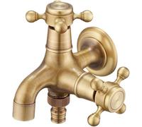 Rubinetto esterno for il giardino, rubinetto da in ottone vintage for esterni, antigelo doppio a parete for uso, connettore for tubo