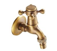 Rubinetto esterno for il giardino, rubinetto for uso, finitura ottone anticato, montaggio a parete for bagno, for lavatrice(Short a)