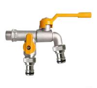 Rubinetto esterno ispessito antigelo Split Doppia uscita singola fredda Connessione rapida per tubo da giardino Irrigatore Timer in lega di zinco Ottone Grande flusso (B)